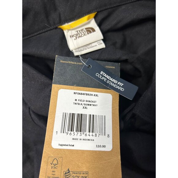 The North Face Field Shacket Pockets Button Front Utility Barn Coat Black XXL - Picture 9 of 10